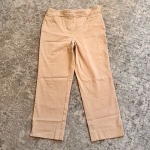 Alfred Dunner Petite‎ Womens Tan Pants Embellished Waist Cropped Career 8P